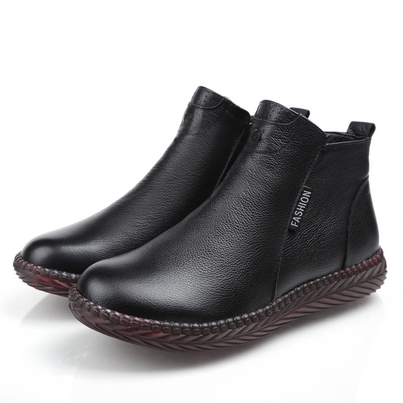 Mode Damen Chelsea Boots Damen Echtleder Schuhe Handgefertigt Reißverschluss Flache Damen Stiefeletten Damen Retro Schuhe Plateau Schuhe