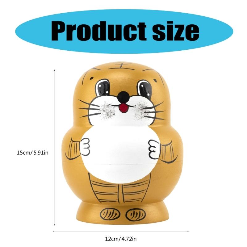 Traditional Russian Nesting Dolls 10Pcs/Set Hand Painted Wood Matryoshka  Theme Nesting Dolls Folk Art Collectibles