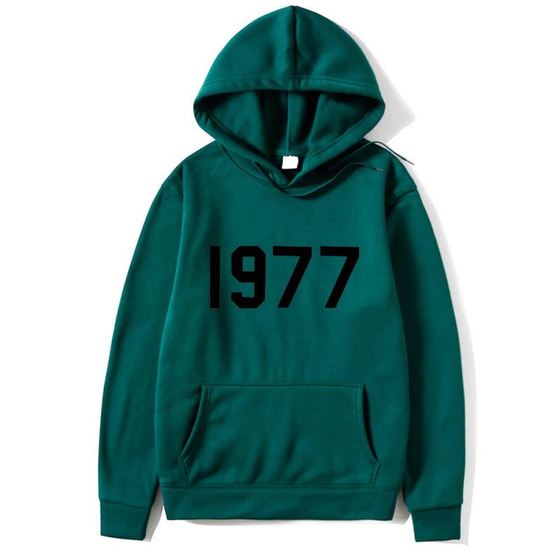 High Street 1977 Printed Couple Hooded Sweater Pullover Trendy Top Couple