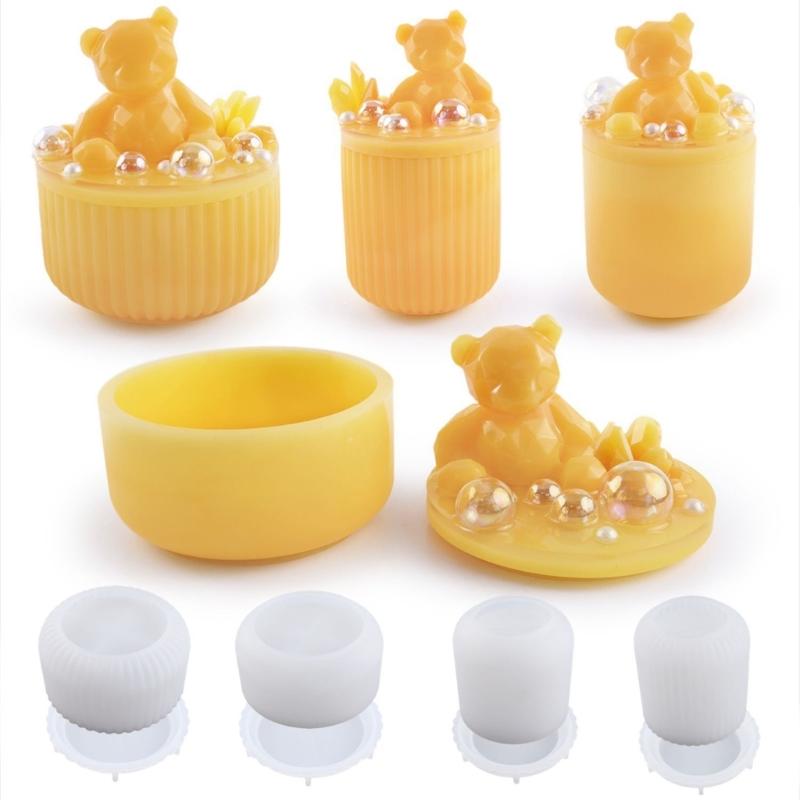 Storage Box Resin Mold with Lid,Silicone Jewelry Ring Box Epoxy Resin Mold for Casting Crafts DIY Soap Candle Holder