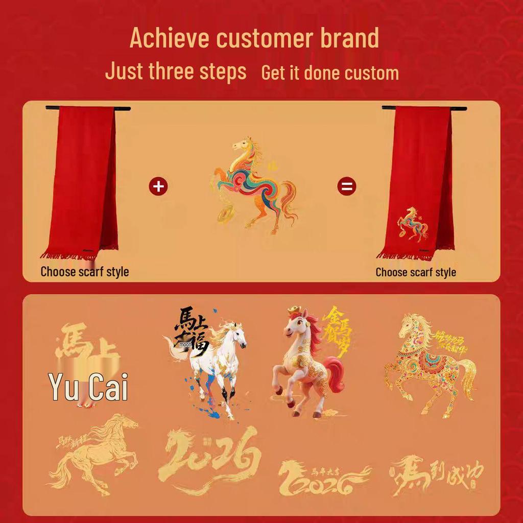 Custom Red Scarf with Logo & Embroidery for Events and Reunions