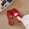 Super fire belt buckle Mary Jane shoes summer new design sense flat buckle single shoes round head ballet single shoes