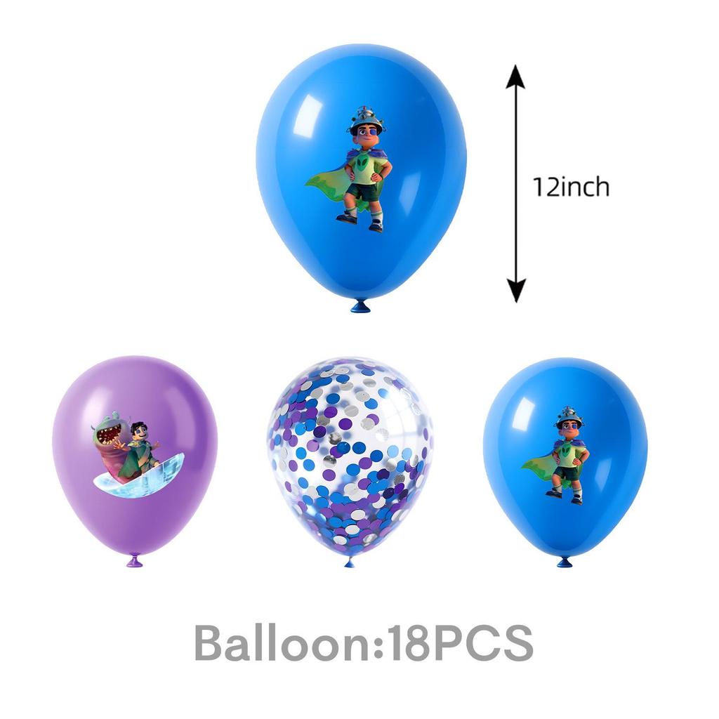 Earth Special Agent Anime Birthday Party Tableware Set: Plates, Cups, Tablecloth, Knives, Decorations.