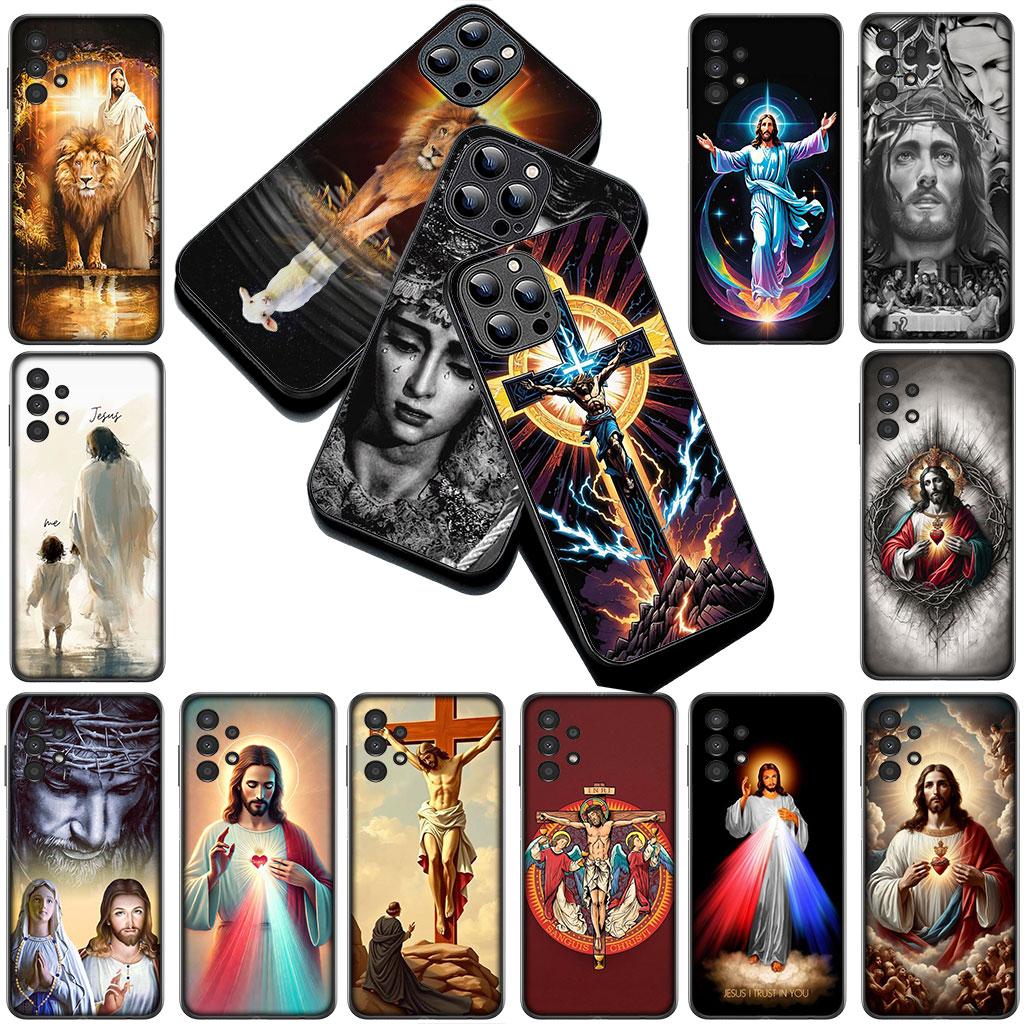 Phone Cover for OPPO A18 A16 A80 A40 A17 A15 A38 A78 A79 A54 A57 A58 A60 4G 5G Casing Soft Case God Jesus Judah Jehovah Cross