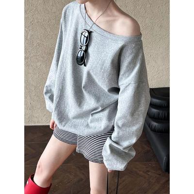Luxi Women's One-Shoulder Loose Sweater - Spring 2025 Lazy Style
