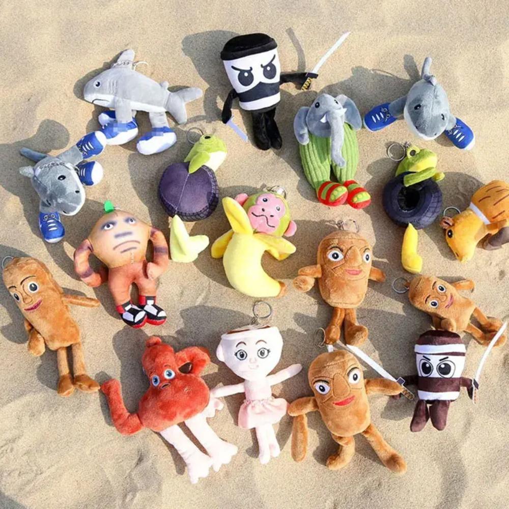 16-18cm Italian Brainrot Plush Keychains Doll Keyring Stuffed Peluche Toy Tralalelo Tralala Tung Tung Tung Sahur Gift