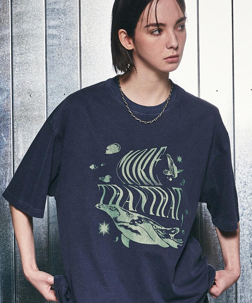 GAKKAI UNIONS More Than That Pigment Short Sleeve T-Shirt Dive Blue