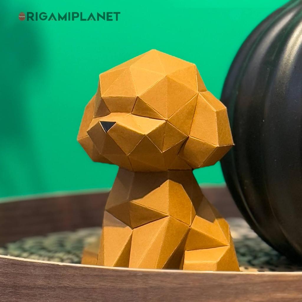 ORIGAMIPLANET Teddy 3D Origami Craft Kit for Easy Dog Paper Sculpture Cute 3D Animal Handmade Home Decoration Art Home Decoration Paper Craft Gift Set
