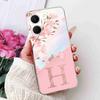 For Oppo A5x 4G CPH2725 Case Fashion Flower Crown Soft Silicone TPU Cover For Oppo A5X A5x 5G 6.67" Letter A-Z Phone Shell Capa