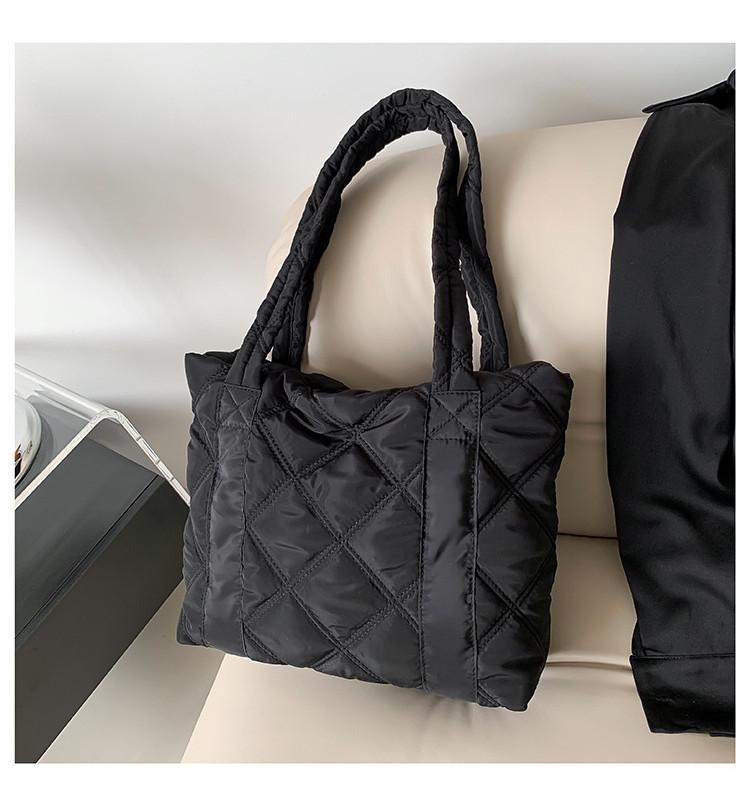 Trendy Grid Pattern Handbag For Women With Large Capacity чёрный