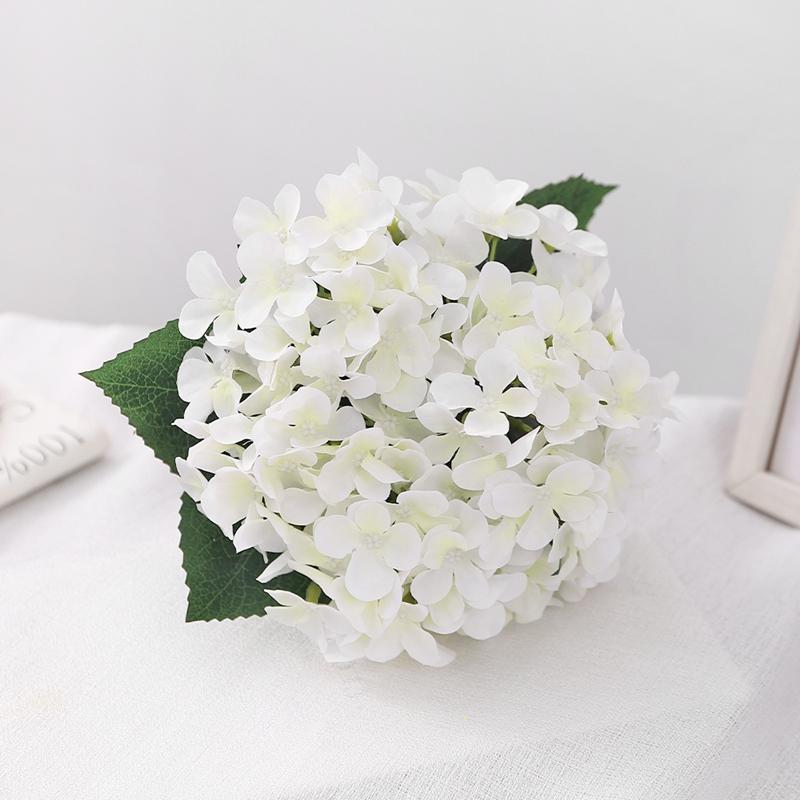 1 szt. 39 cm Biały Sztuczny Bukiet Kwiatów Hortensji do Dekoracji Domu, Pokoju, Ślubu, Dekoracja Stołu, Kompozycja Kwiatowa