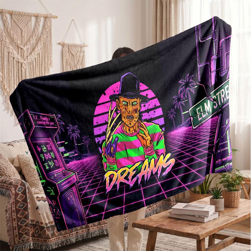 Warm Flannel BlanketA Nightmare On Elm Street Freddy Krueger Soft Cozy Throw Blanket for Bedroom Couch