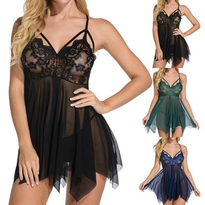 Sexy Dessous für Damen, durchsichtiges Kleid, Tanga-Schultergurt, Pyjama-Kleid