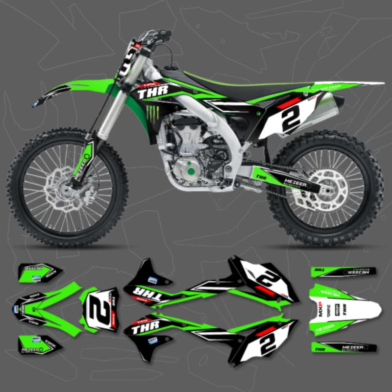 DSMTECH Graphics Background Decals Stickers kits For Kawasaki KXF450 KX450F 2016 2017 2018