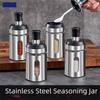 Stainless Steel Seasoning Jar Glass Spice Storage Box Condiment Tool Salt Shake Bolttle  Household