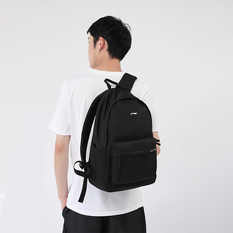 Li Ning Polyester Backpack Unisex Black ABSU319-1