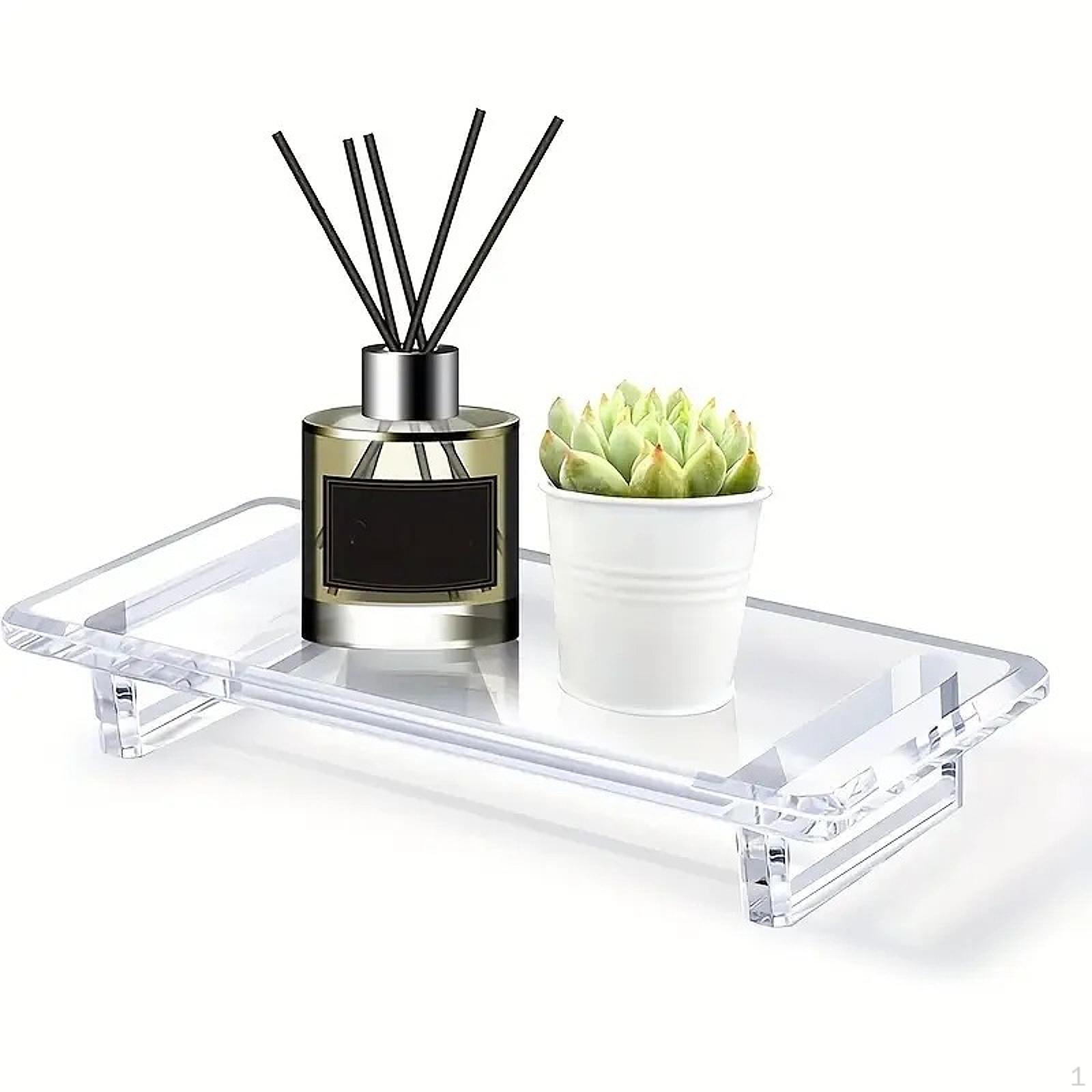 

Acrylic Bathroom Counter Tray Display Stand High Performance Countertop Storage Holder