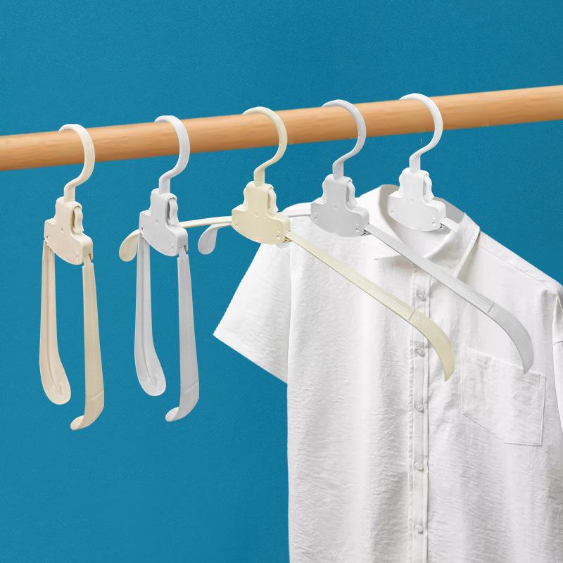 Travel Plastic Folding Hanger Multi-functional Storage Hanger Wide Shoulder Convenient Non-trace Non-slip Hanger