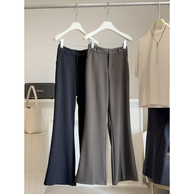 

Темпераментные универсальные брюки-клёш с микро-клешем и широкими штанинами, повседневные, для женщин, новинка осени, драпирующиеся и тонкие брюки для женщин S кофейный