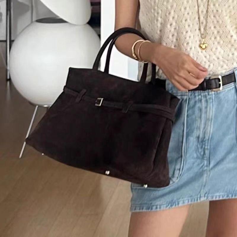 Autunno e inverno retrò opaco in pelle scamosciata fibbia da cintura borsa a spalla portatile borsa tote