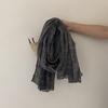 Retro Cotton and Linen Scarf Women's Solid Color Plaid Shawl Silk Scarf Warm Scarf