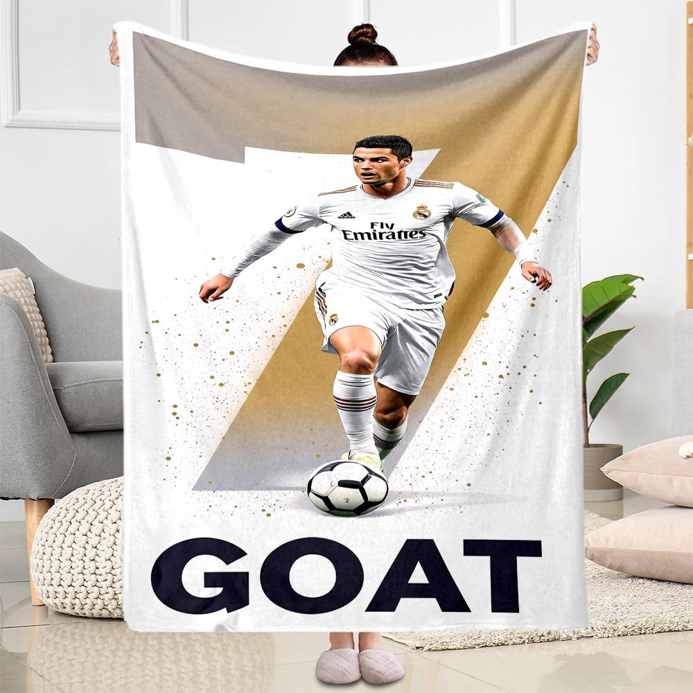 Ronaldo's Number Seven Jersey Blanket Soft & Cozy Suitable for Office Chair Sofa Picnics for All Occasions Digital Print