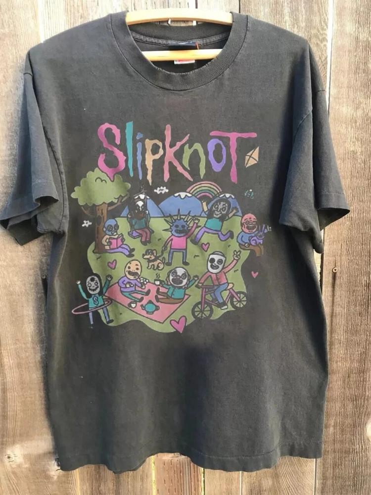 Slipknottt Band T-Shirt Cartoon Graphic Reprint Tee Unisex S-5XL Unisex T-Shirt XL