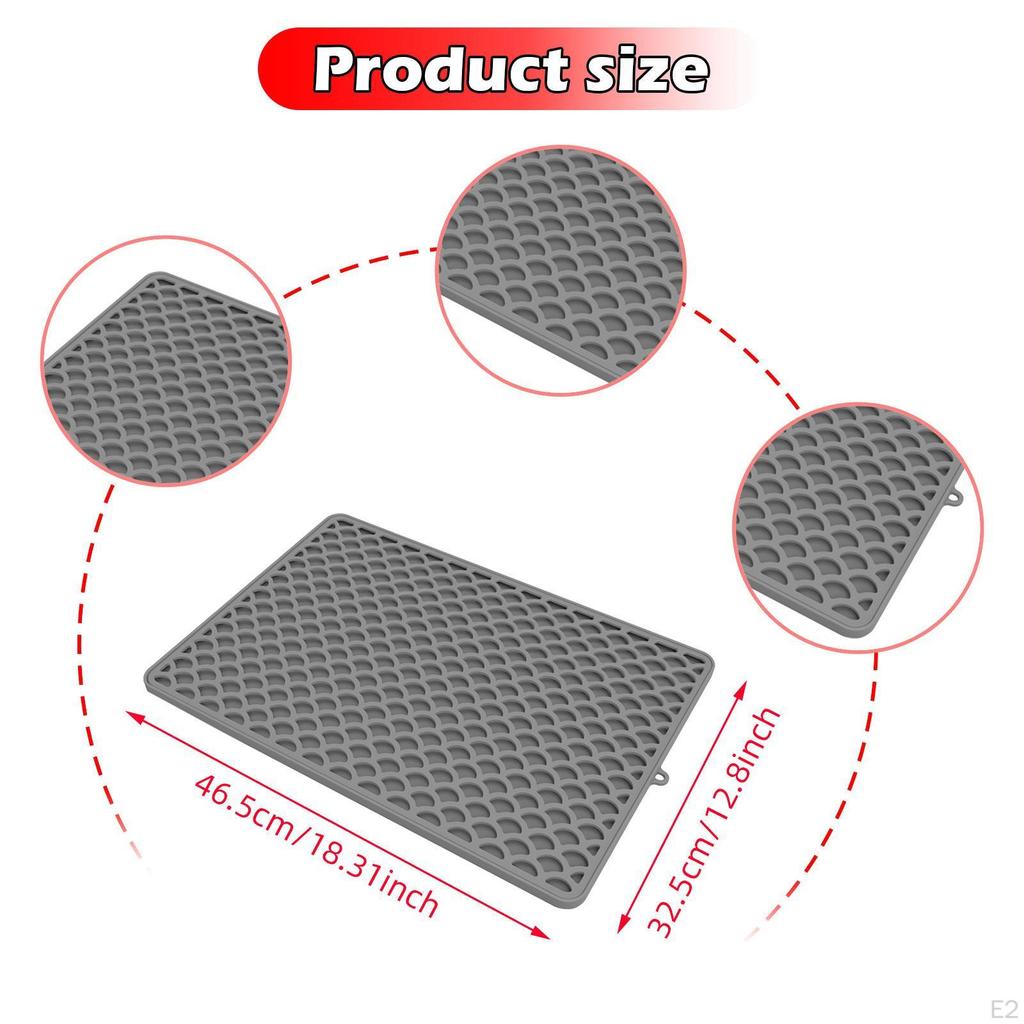 Dish Mat Pad Drawer Liner Protect Surface Non Slip Draining Pet Litter Catcher Multipurpose