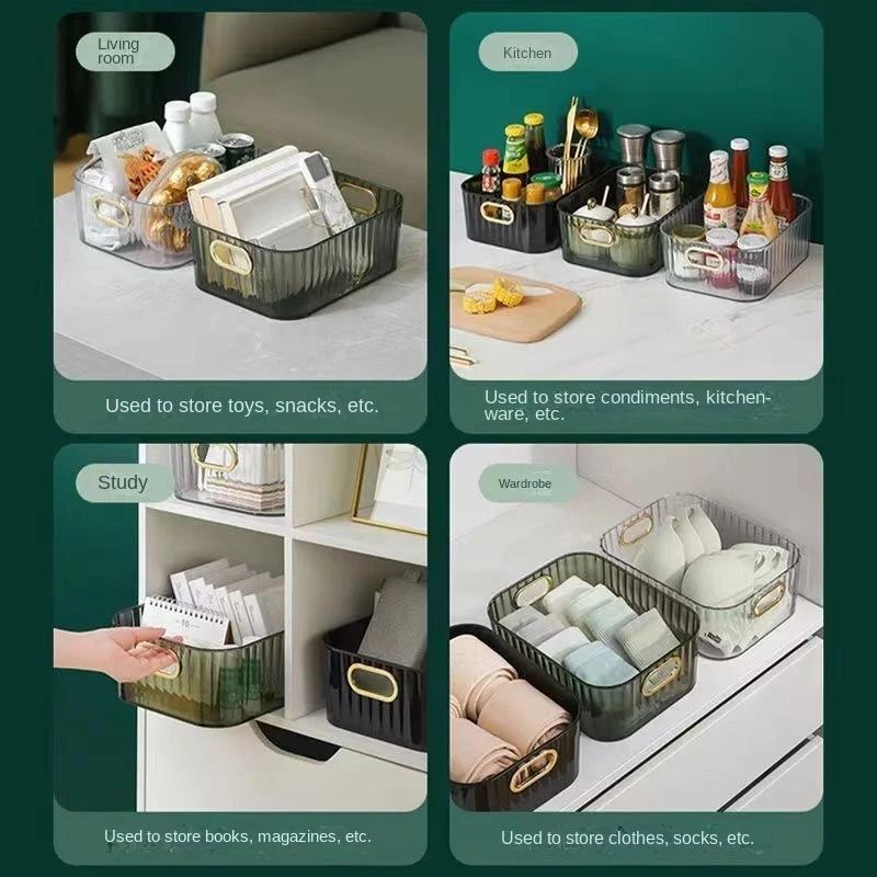 Luxury Acrylic Transparent Storage Box for Beauty Products and Cosmetics on Desk with Lipstick Basket and Facial Mask Organizer