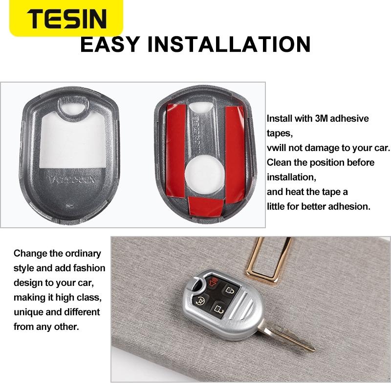 AACU1 TESIN Car Keys Cover For Ford Mustang 2010-2014 Car Key Case Shell Cover Interior Accessories For Ford F150 Raptor 2009-2014