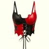 European-American Punk Spaghetti Strap Corset Top with Fishbone Waist Cincher and Lace-Up Design