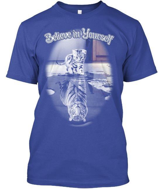 Cat And Tiger Believe In Yourself - T-Shirt Made in the USA Size S to 5XL M