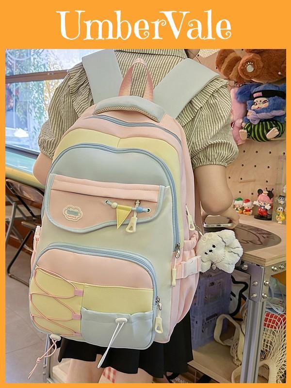 Dopamine Style Girls Backpack With Nylon For School And College