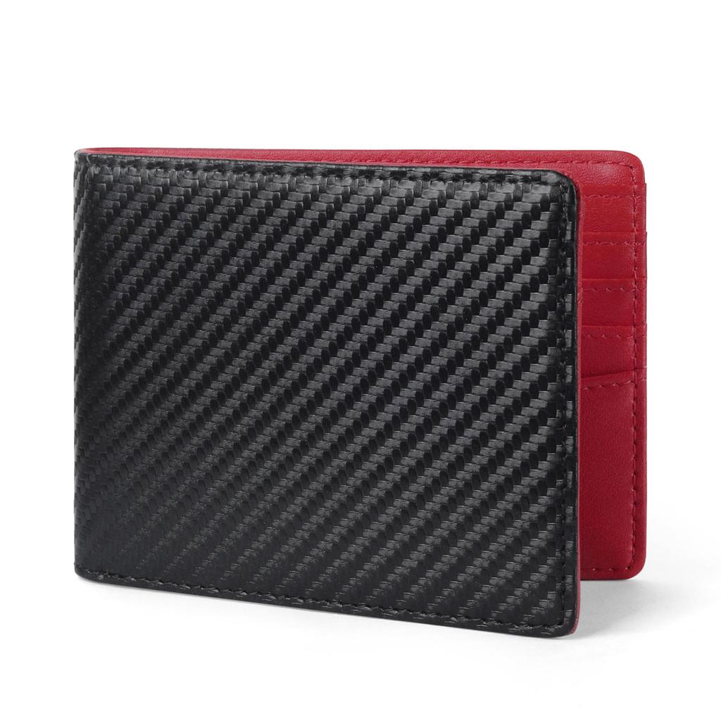 Men's Carbon Fiber Texture Bifold Wallet with Multi-Card Slots