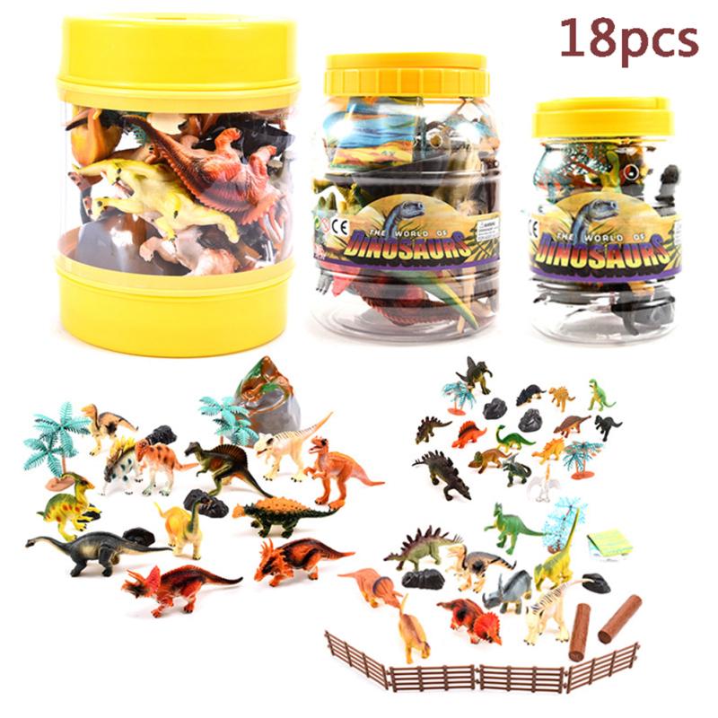 18 Pcs/Set Children Simulate Dinosaur World Tyrannosaurus Dragon Dinosaur Toys Model Animal