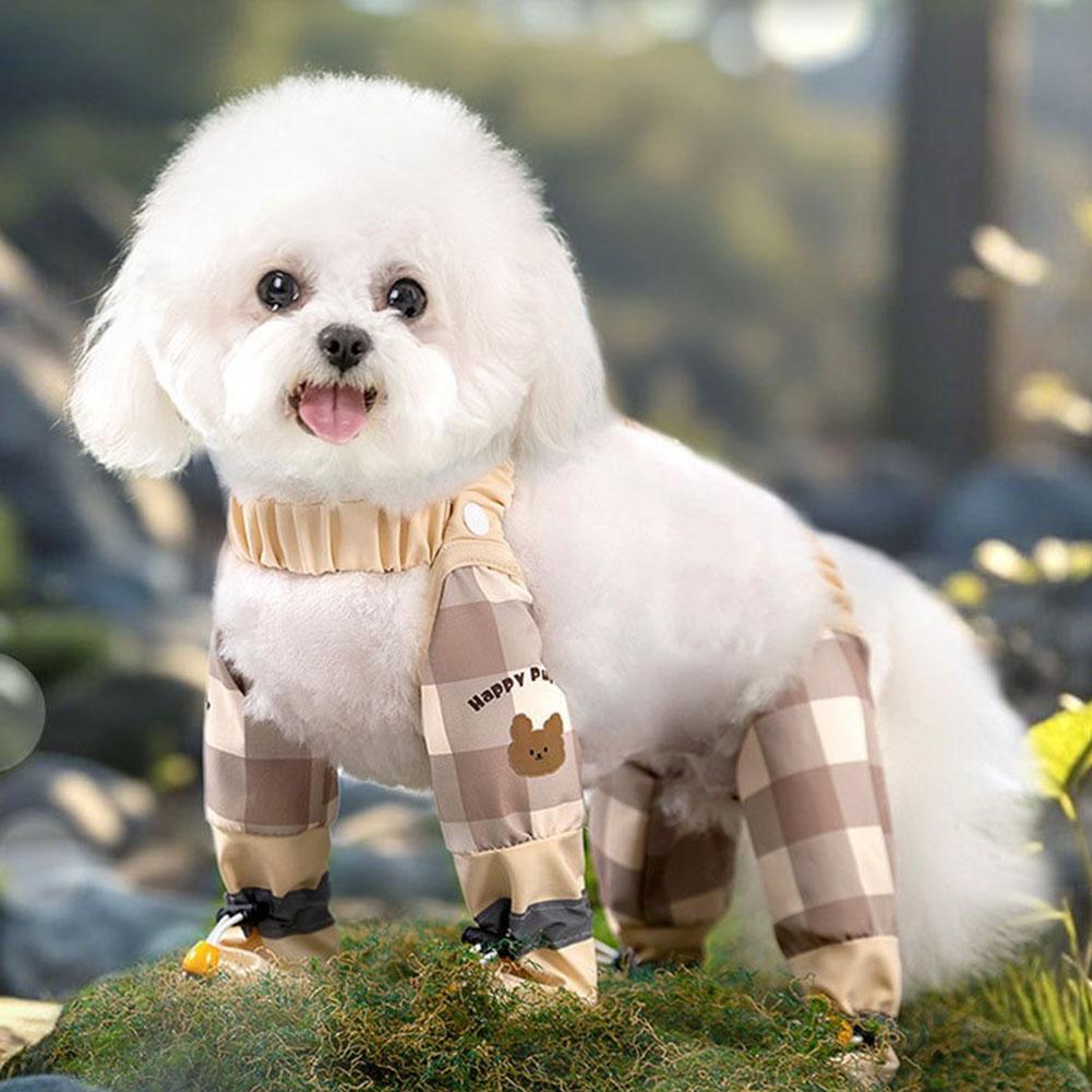 Schmutzabweisende Hunde-Hosenträgerstiefel mit Geschirr Wasserdichter Hunde-Overall Rutschfeste Pfotenschutzschuhe für Kleine Mittelgroße Große