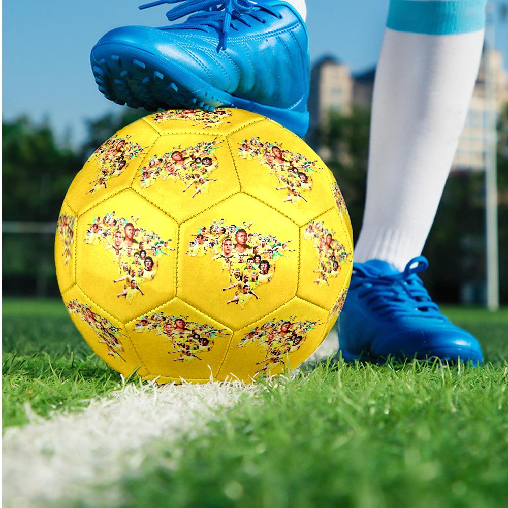 Brazil National Football Team Theme Soccer Ball Size 5 Soccer Ball Soft Touch Professional Training Football for Outdoor Sports