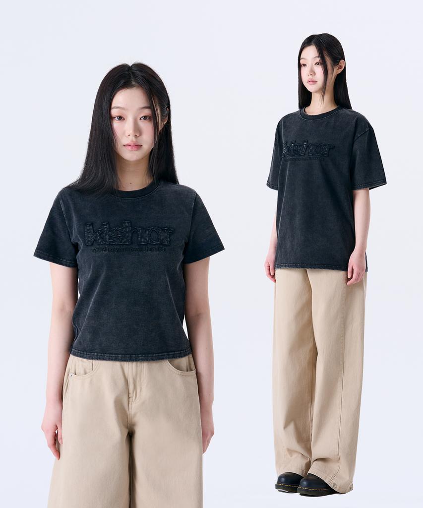 Kisyoleu Pigment Applique Short Sleeve T-Shirt (3 Colors)