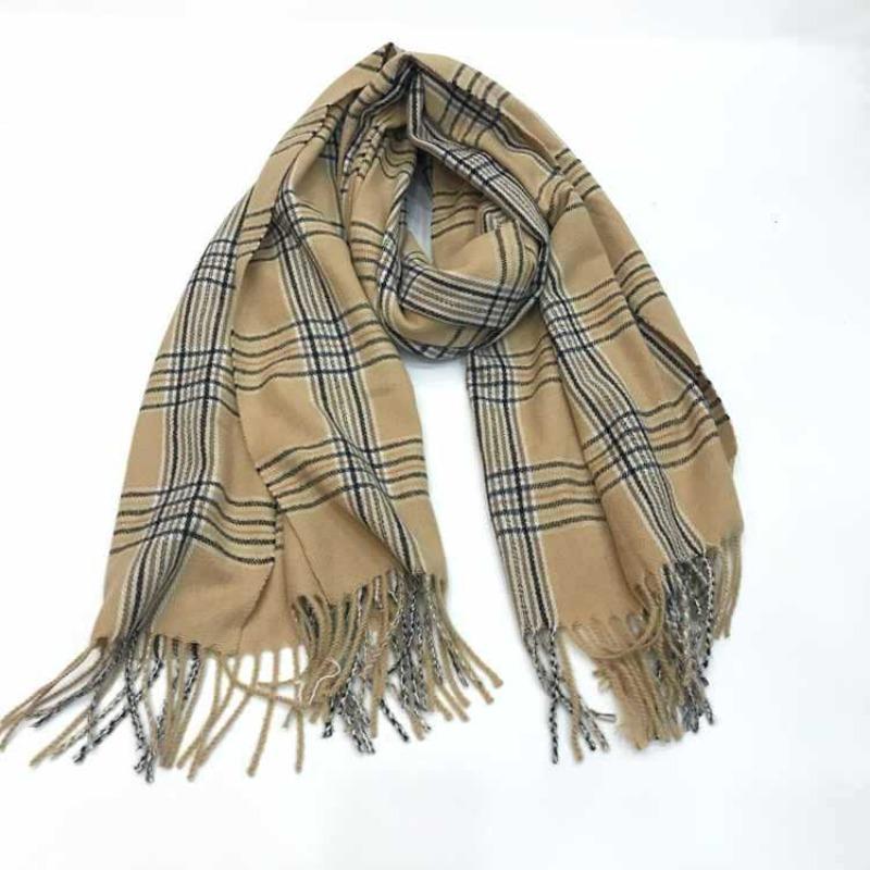 Autumn and winter new imitation cashmere shawl versatile thickened warm Korean version fringed plaid scarf women