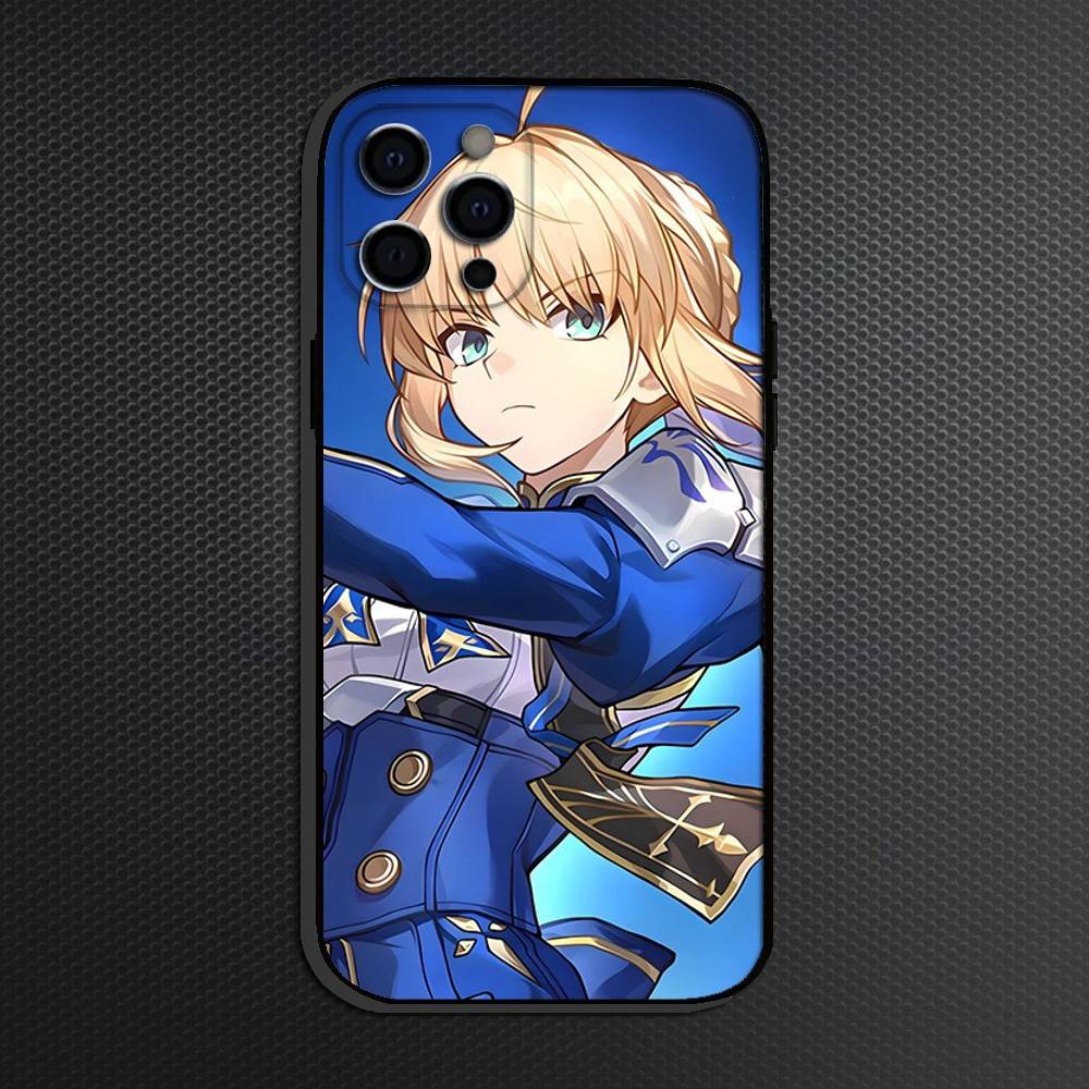 Fate Zero Stay Night Saber  Phone Case For iPhone 16,15,14,13,12,11 Plus,Pro Max, Soft Silicone Black Cover