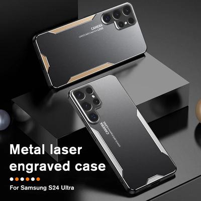For Samsung Galaxy S24 S23 S22 S21 S20 Plus Ultra FE 5G Case Luxury Aluminum Alloy Back Cover On TPU Soft Edge Protect Fundas