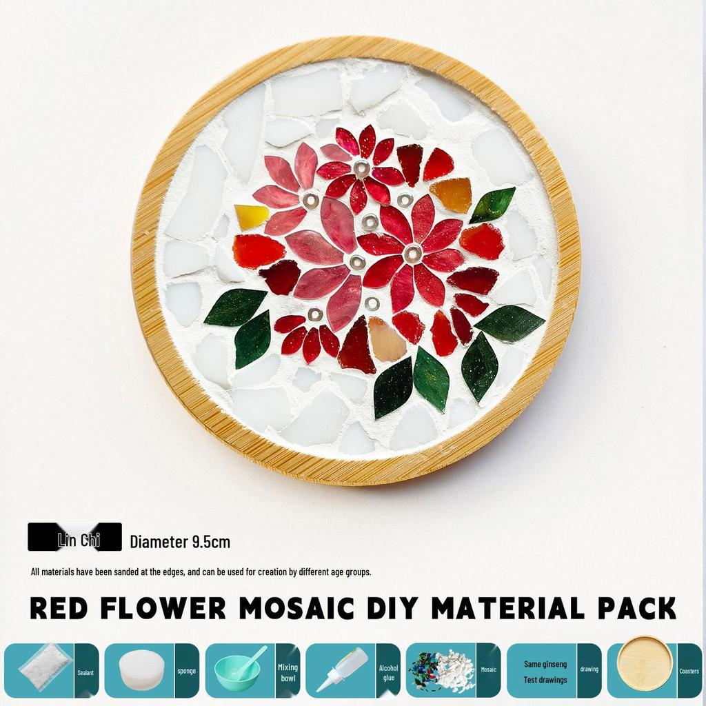 Handmade Glass Mosaic Cup Mat Pixel Puzzle DIY Kit - Educational Toy