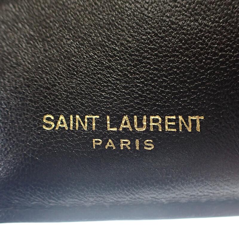 Saint Laurent 668274BOWA11000 Trefoldig lommebok svart Kalveskinn Dame