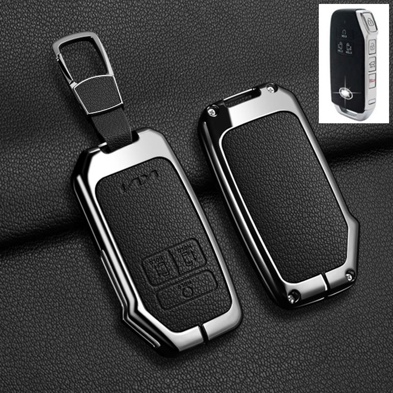 7 Buttons Car Key Case Cover for Kia K5 K3 K4 Sportage Carnival Sedona Zinc Alloy Leather Shell Fob Holder Keychain Accessories