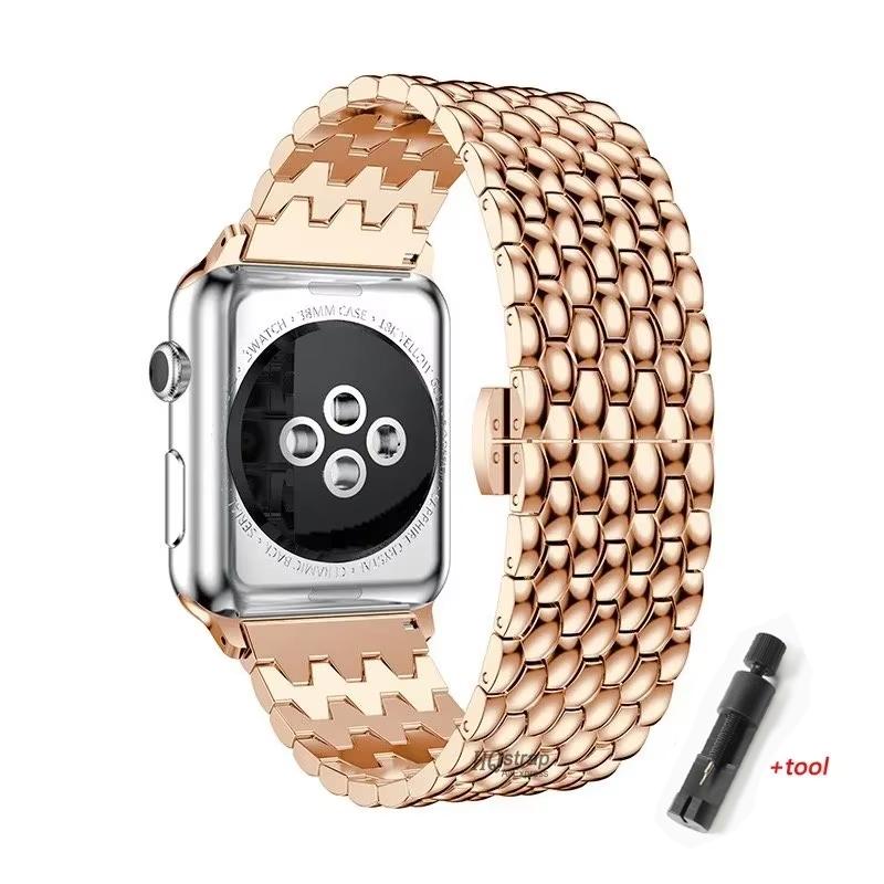 Dragon pattern metal for Apple Watch Band 44mm 45mm 41mm 40mm 38/42mm 49mm strap for iwatch series 7 8 5 4 6 SE Bracelet