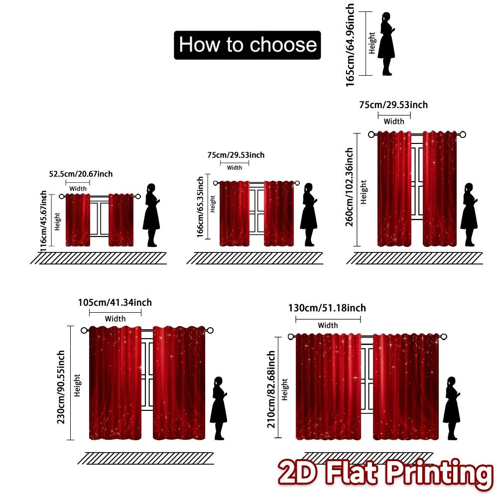 Flat Printing Jit Curtains Without Rod Curtain Sparkles Popular Pattern Versatile Polyester Gifts Set Of 2 Made