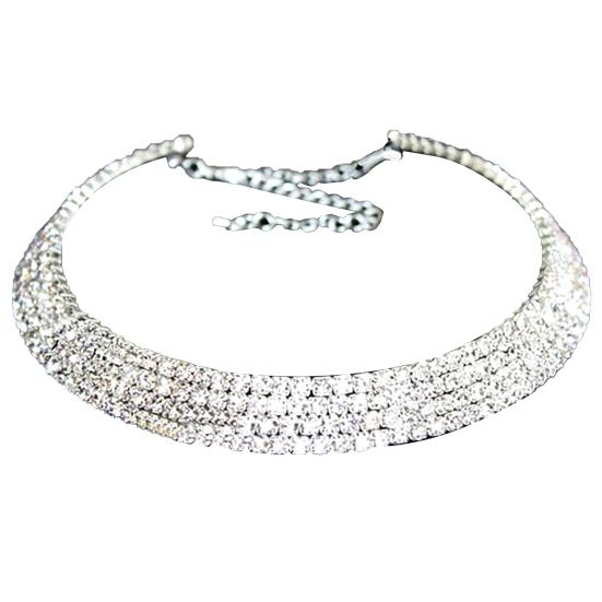 Fashion Elegant Rhinestone Women Collar Choker Necklace for Wedding Birthday Jewelry