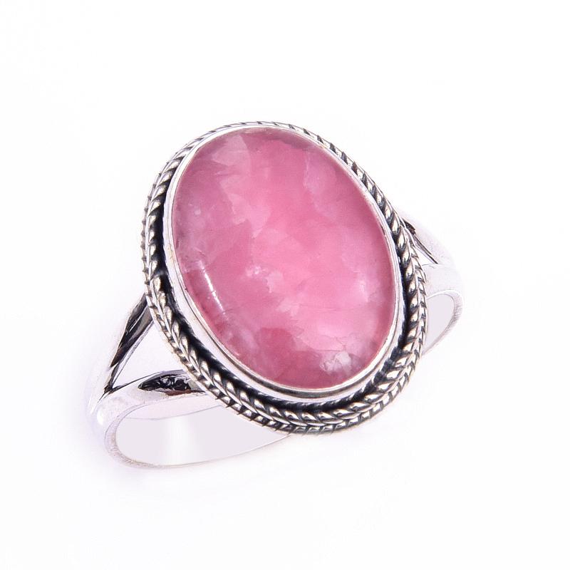 Přírodní rodonitový drahokam Ručně vyrobený prsten z masivního sterlingového stříbra 925 S.10 U7E65