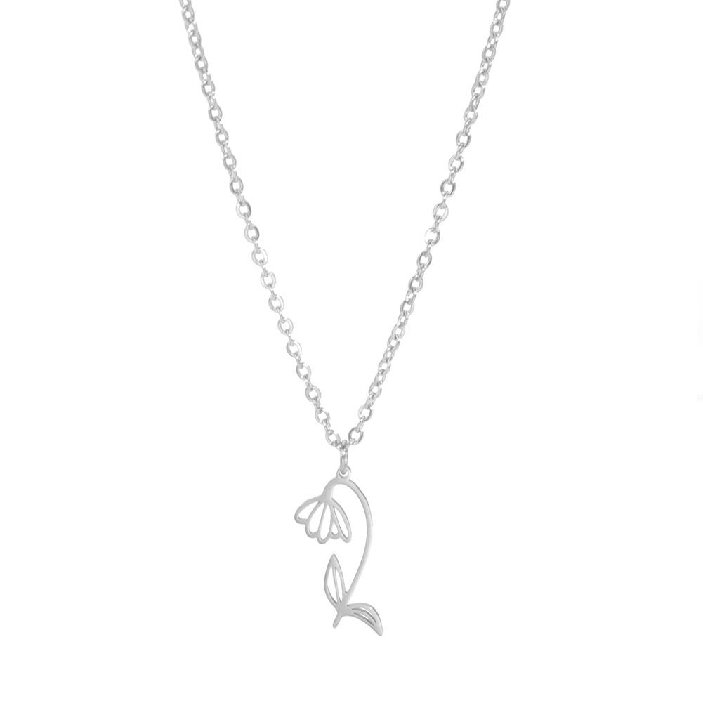 

Fashion Minimalist December Floral Pendant Necklace Twelve Elegant Flower Designs