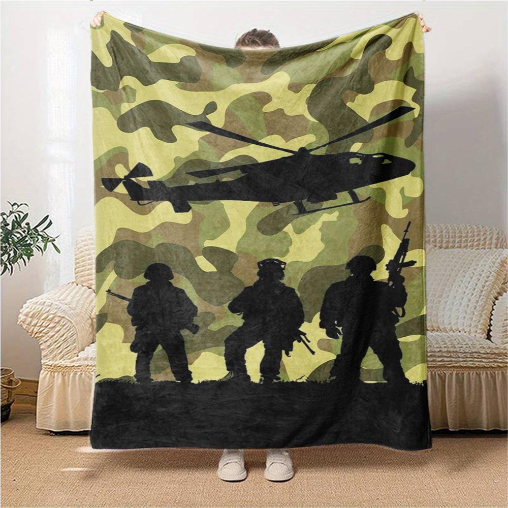 Military Operation Camouflage Blanket Soft Throw Blanket For Home Bedroom Bed Sofa Travel Office Solid Christmas Blanket